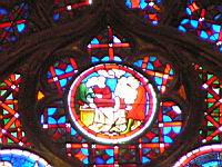 Lyon, Cathedrale Saint Jean, Rosace de l'agneau, Detail (1)